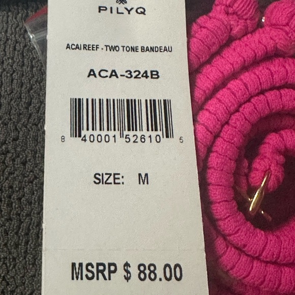 Pilyq Two Tone Color Block Bandeau Bikini Top - Picture 11 of 11